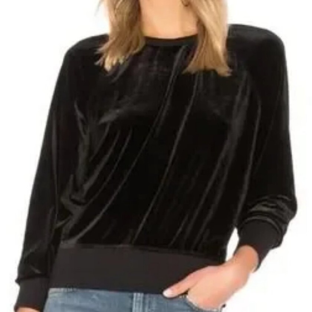 Rag & Bone Black Velvet Classic Pullover L